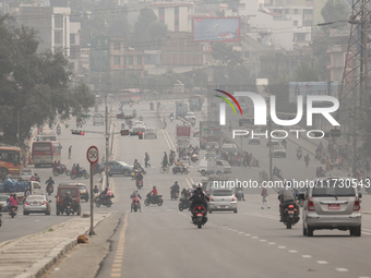 Kathmandu Valley is shrouded under a thick blanket of polluted smog as the pollution level rises in the bowl-shaped valley in Kathmandu, Nep...