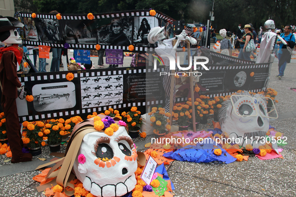 An offering on the occasion of the Day of the Dead is seen during the twenty-seventh edition of the University Day of the Dead Festival ''Me...