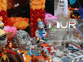 An offering on the occasion of the Day of the Dead is seen during the twenty-seventh edition of the University Day of the Dead Festival ''Me...