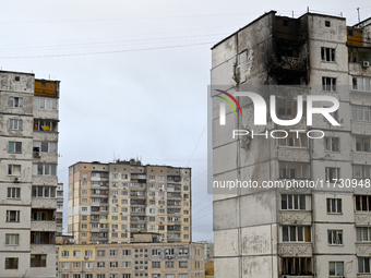 Apartments on the top two floors of a 16-storey residential building in the Sviatoshynskyi district are damaged by a fire caused by falling...