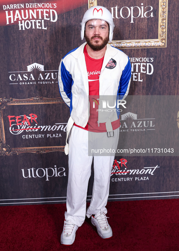 Emile Hirsch arrives at Darren Dzienciol's Haunted Hotel Halloween Party 2024 presented by UTOPIA and Casa Azul Organic Tequila held at the...