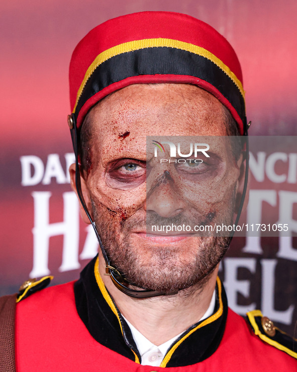 Darren Dzienciol arrives at Darren Dzienciol's Haunted Hotel Halloween Party 2024 presented by UTOPIA and Casa Azul Organic Tequila held at...