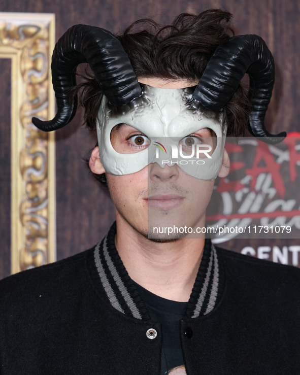 Paris Brosnan arrives at Darren Dzienciol's Haunted Hotel Halloween Party 2024 presented by UTOPIA and Casa Azul Organic Tequila held at the...