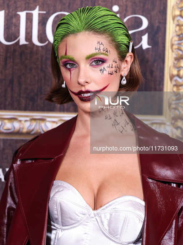 Carmella Rose arrives at Darren Dzienciol's Haunted Hotel Halloween Party 2024 presented by UTOPIA and Casa Azul Organic Tequila held at the...