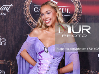 Alexis Ren arrives at Darren Dzienciol's Haunted Hotel Halloween Party 2024 presented by UTOPIA and Casa Azul Organic Tequila held at the Fa...