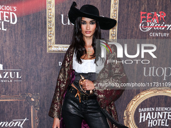 Gizele Oliveira arrives at Darren Dzienciol's Haunted Hotel Halloween Party 2024 presented by UTOPIA and Casa Azul Organic Tequila held at t...