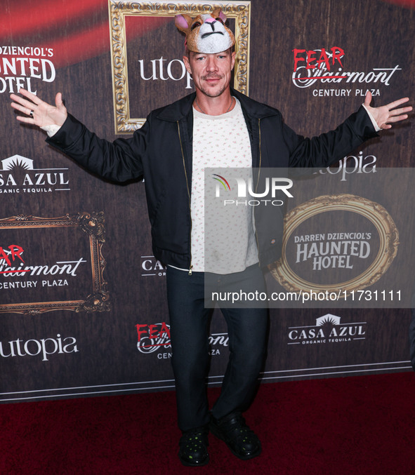 Diplo (Thomas Wesley Pentz) arrives at Darren Dzienciol's Haunted Hotel Halloween Party 2024 presented by UTOPIA and Casa Azul Organic Tequi...