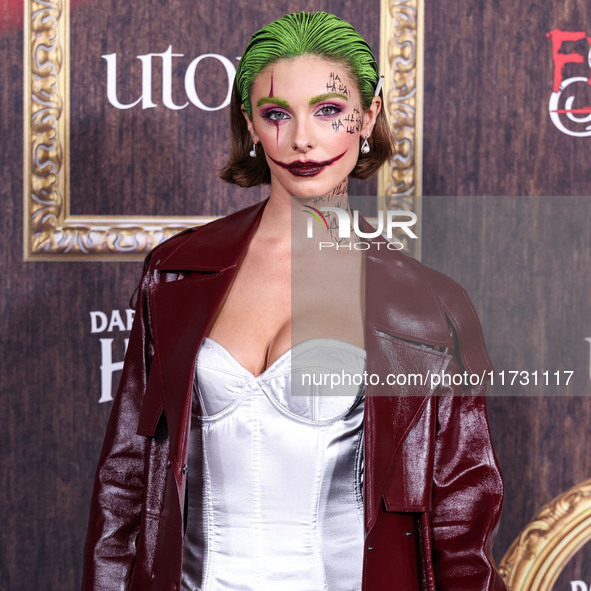 Carmella Rose arrives at Darren Dzienciol's Haunted Hotel Halloween Party 2024 presented by UTOPIA and Casa Azul Organic Tequila held at the...