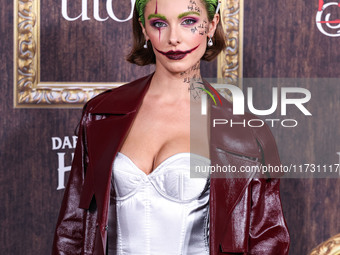 Carmella Rose arrives at Darren Dzienciol's Haunted Hotel Halloween Party 2024 presented by UTOPIA and Casa Azul Organic Tequila held at the...