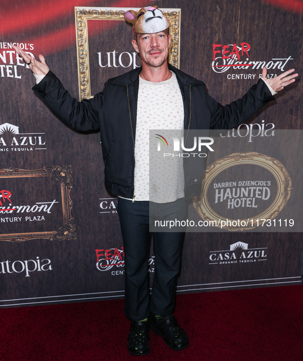 Diplo (Thomas Wesley Pentz) arrives at Darren Dzienciol's Haunted Hotel Halloween Party 2024 presented by UTOPIA and Casa Azul Organic Tequi...