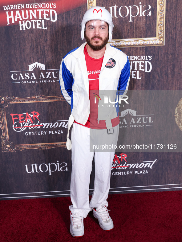 Emile Hirsch arrives at Darren Dzienciol's Haunted Hotel Halloween Party 2024 presented by UTOPIA and Casa Azul Organic Tequila held at the...