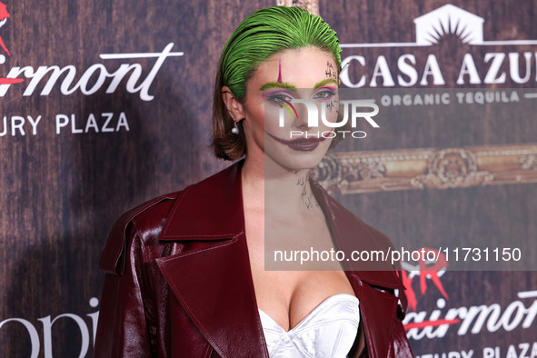 Carmella Rose arrives at Darren Dzienciol's Haunted Hotel Halloween Party 2024 presented by UTOPIA and Casa Azul Organic Tequila held at the...