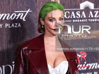 Carmella Rose arrives at Darren Dzienciol's Haunted Hotel Halloween Party 2024 presented by UTOPIA and Casa Azul Organic Tequila held at the...