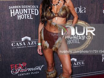 Olivia Rodriguez arrives at Darren Dzienciol's Haunted Hotel Halloween Party 2024 presented by UTOPIA and Casa Azul Organic Tequila held at...