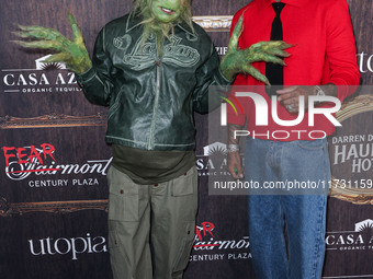 Tyga and Alexander Edwards arrive at Darren Dzienciol's Haunted Hotel Halloween Party 2024 presented by UTOPIA and Casa Azul Organic Tequila...