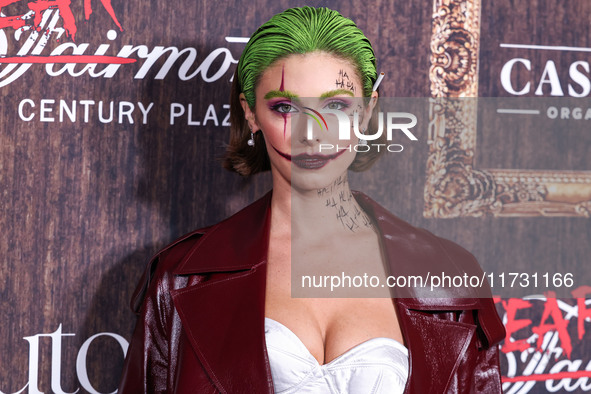 Carmella Rose arrives at Darren Dzienciol's Haunted Hotel Halloween Party 2024 presented by UTOPIA and Casa Azul Organic Tequila held at the...