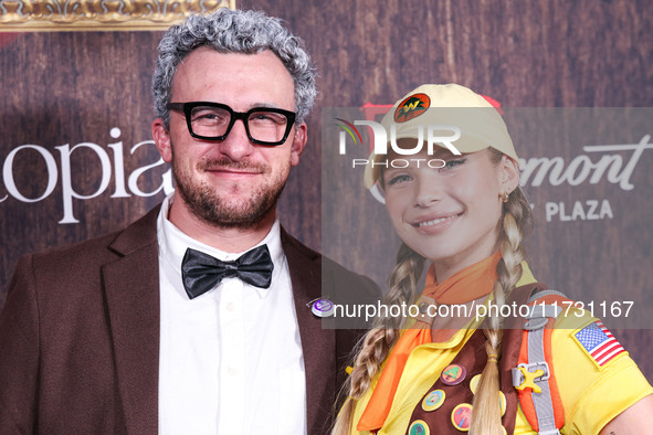 Johnny Manziel and Josie Canseco arrive at Darren Dzienciol's Haunted Hotel Halloween Party 2024 presented by UTOPIA and Casa Azul Organic T...