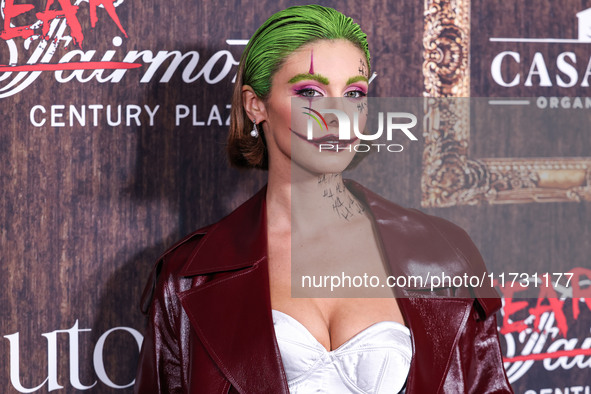 Carmella Rose arrives at Darren Dzienciol's Haunted Hotel Halloween Party 2024 presented by UTOPIA and Casa Azul Organic Tequila held at the...