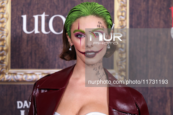 Carmella Rose arrives at Darren Dzienciol's Haunted Hotel Halloween Party 2024 presented by UTOPIA and Casa Azul Organic Tequila held at the...