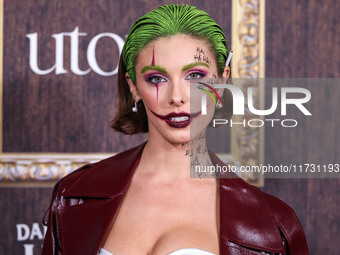 Carmella Rose arrives at Darren Dzienciol's Haunted Hotel Halloween Party 2024 presented by UTOPIA and Casa Azul Organic Tequila held at the...