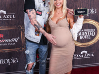 Ian Passmore and Rio Sage arrive at Darren Dzienciol's Haunted Hotel Halloween Party 2024 presented by UTOPIA and Casa Azul Organic Tequila...