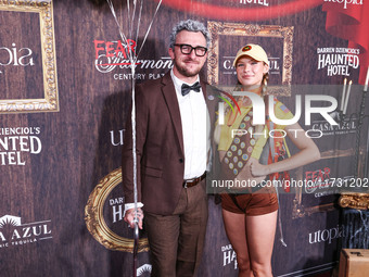 Johnny Manziel and Josie Canseco arrive at Darren Dzienciol's Haunted Hotel Halloween Party 2024 presented by UTOPIA and Casa Azul Organic T...