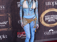 Kayla Richart arrives at Darren Dzienciol's Haunted Hotel Halloween Party 2024 presented by UTOPIA and Casa Azul Organic Tequila held at the...