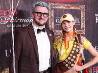 Johnny Manziel and Josie Canseco arrive at Darren Dzienciol's Haunted Hotel Halloween Party 2024 presented by UTOPIA and Casa Azul Organic T...