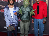 Keefa Black, Tyga and Alexander Edwards arrive at Darren Dzienciol's Haunted Hotel Halloween Party 2024 presented by UTOPIA and Casa Azul Or...