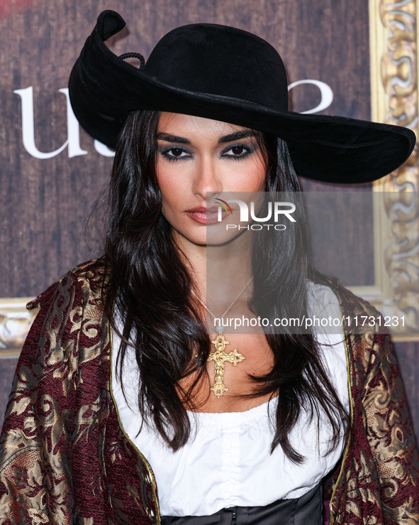 Gizele Oliveira arrives at Darren Dzienciol's Haunted Hotel Halloween Party 2024 presented by UTOPIA and Casa Azul Organic Tequila held at t...