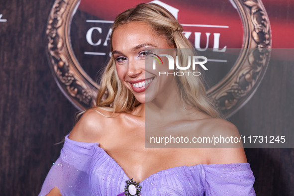 Alexis Ren arrives at Darren Dzienciol's Haunted Hotel Halloween Party 2024 presented by UTOPIA and Casa Azul Organic Tequila held at the Fa...