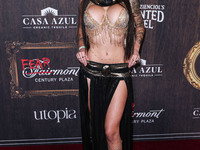 Summer Soderstrom arrives at Darren Dzienciol's Haunted Hotel Halloween Party 2024 presented by UTOPIA and Casa Azul Organic Tequila held at...