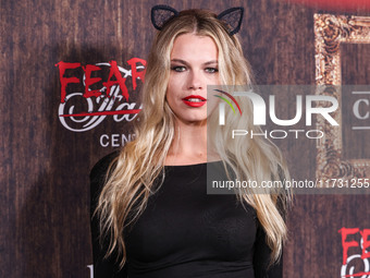 Hailey Clauson arrives at Darren Dzienciol's Haunted Hotel Halloween Party 2024 presented by UTOPIA and Casa Azul Organic Tequila held at th...