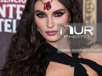 Jaelei Hinge arrives at Darren Dzienciol's Haunted Hotel Halloween Party 2024 presented by UTOPIA and Casa Azul Organic Tequila held at the...