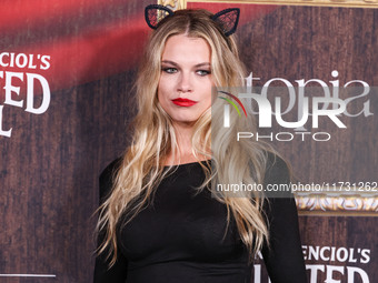 Hailey Clauson arrives at Darren Dzienciol's Haunted Hotel Halloween Party 2024 presented by UTOPIA and Casa Azul Organic Tequila held at th...