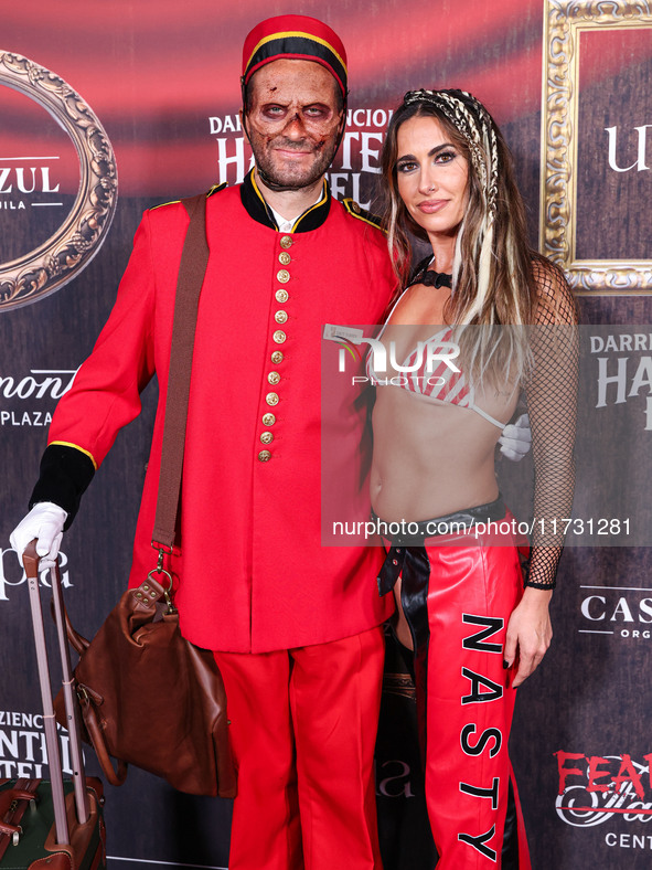 Darren Dzienciol and sister arrive at Darren Dzienciol's Haunted Hotel Halloween Party 2024 presented by UTOPIA and Casa Azul Organic Tequil...