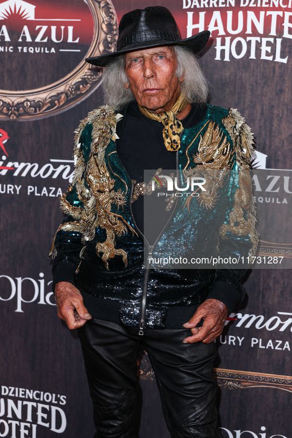 James Goldstein arrives at Darren Dzienciol's Haunted Hotel Halloween Party 2024 presented by UTOPIA and Casa Azul Organic Tequila held at t...