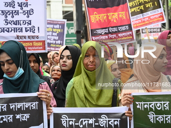 Activists from Humanity Revolution Bangladesh staged a demonstration in Dhaka, Bangladesh, on November 2, 2024, demanding the dissolution of...