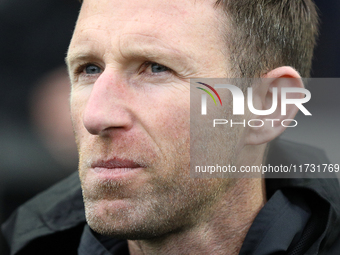 Carlisle United Manager Mike Williamson is present during the FA Cup First Round match between Carlisle United and Wigan Athletic at Brunton...