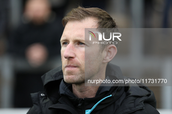 Carlisle United Manager Mike Williamson is present during the FA Cup First Round match between Carlisle United and Wigan Athletic at Brunton...