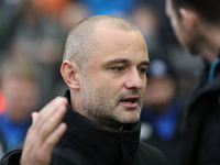 Wigan Athletic Manager Shaun Maloney is present during the FA Cup First Round match between Carlisle United and Wigan Athletic at Brunton Pa...