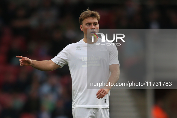 Aidan Morris of Middlesbrough plays during the Sky Bet Championship match between Middlesbrough and Coventry City at the Riverside Stadium i...