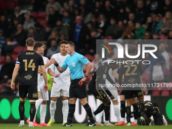 Hayden Hackney is sent off during the Sky Bet Championship match between Middlesbrough and Coventry City at the Riverside Stadium in Middles...