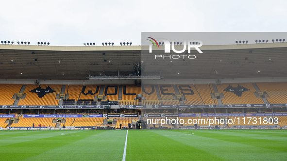 A view of the ground during the Premier League match between Wolverhampton Wanderers and Crystal Palace at Molineux in Wolverhampton, Englan...