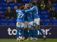 Fraser Horsfall #6 of Stockport County F.C. celebrates his goal during the FA Cup First Round match between Stockport County and Forest Gree...