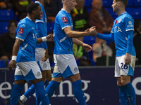 Fraser Horsfall #6 of Stockport County F.C. celebrates his goal during the FA Cup First Round match between Stockport County and Forest Gree...