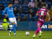 Tyler Onyango, number 24 of Stockport County F.C., participates in the FA Cup First Round match between Stockport County and Forest Green Ro...