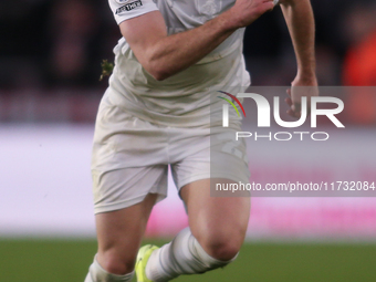 Riley McGree of Middlesbrough participates in the Sky Bet Championship match between Middlesbrough and Coventry City at the Riverside Stadiu...