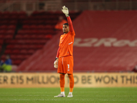 Middlesbrough goalkeeper Seny Dieng participates in the Sky Bet Championship match between Middlesbrough and Coventry City at the Riverside...