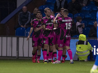 Christian Doidge #9 of Forest Green Rovers F.C. celebrates his goal with teammates during the FA Cup First Round match between Stockport Cou...